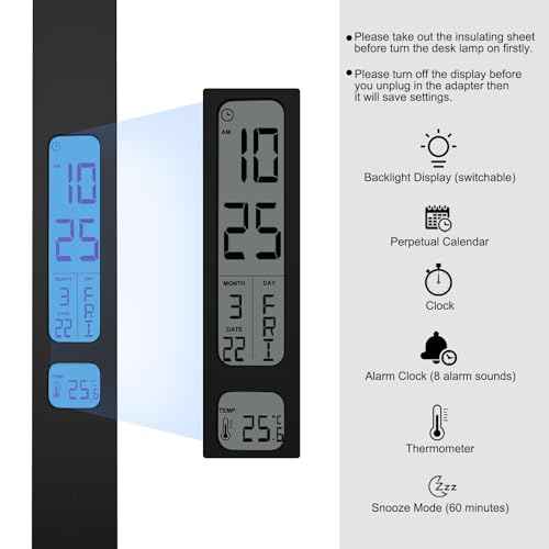 10 in 1 Smart Desk Lamp Led, Desk Light for Colleage Drom Room Office, Eye-Caring Table Lamp with Night Light, Lamp for Desk with 10W Wireless Charger, Dimmable Touch Lamp, Birthday Gifts for Women