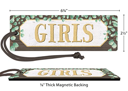 Magnetic Girls Pass - Eucalyptus Design, 6-3/4" Classroom Access Pass