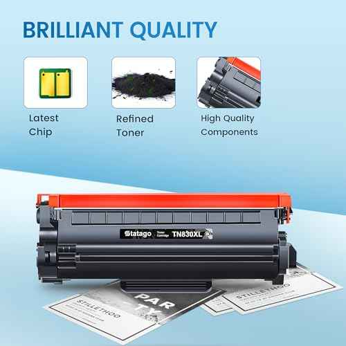 TN830XL TN830 HL-L2460DW Toner for HL-L2460DW DCP-L2640DW Replacement for Brother TN-830XL Toner HL-L2405W MFC-L2820DW HL-L2420DW Printer Toner Cartridge (2 Black,with Chip)