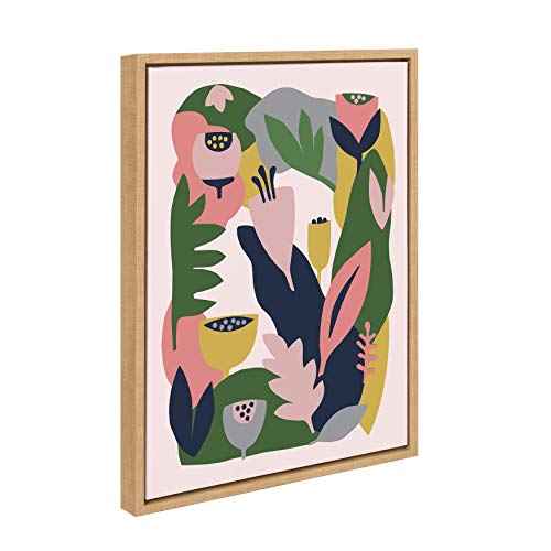 Kate and Laurel Sylvie Myriam's Garden Framed Canvas Wall Art by Myriam Van Neste, 18x24 Natural, Nature-Inspired Wall Decor