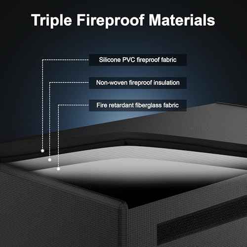 12V 200Ah LiFePO4 Lithium Battery Fireproof Safe Bag, Large Capacity Explosion-proof Lipo Battery Bag for Charging and Storage, Waterproof Box for Documents and Valuables - 22¡¿9¡¿9.5in