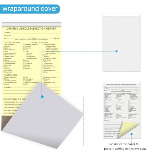 12 Pack Driver Vehicle Inspection Report Forms - 600 Sets, DOT Compliant Daily Log Books