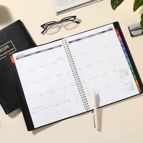 2026 Appointment Book - 2026 Daily Hourly Planner, Large Planner Weekly Monthly Appointment Book 2026, 8.5" x 11", Jan 2026- Dec 2026 Planner with 15-Minute Interval - Black