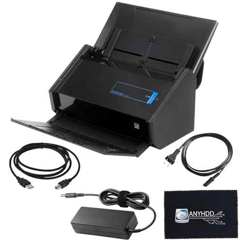 Fujitsu IX500 Scansnap Receipt Scanner - 1 Year Warranty, USB High Speed Cloud Enabled Document & Photo Scanner for Mac & PC - ADF with Duplex Scanning w/ 16V, USB 3.0 Cable, Cloth (Renewed)