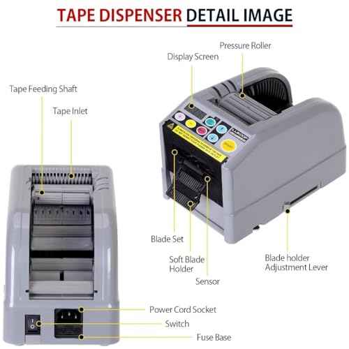 Automatic Tape Dispenser, Ribbon Cutting Machine, 39" MAX Cutting Length, Electric Tape Cutting Machine 2.36" Width Tapes, Manual & Auto Modes