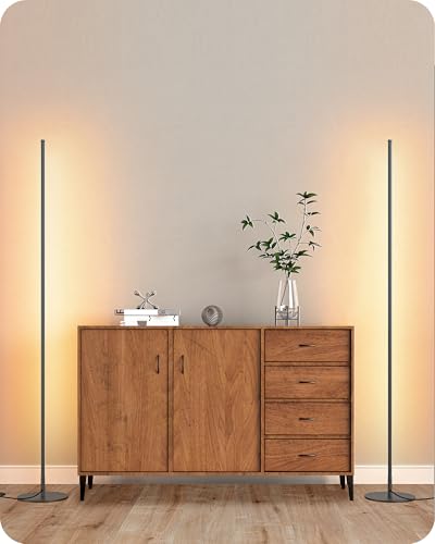 EDISHINE Black 57.5” Dimmable Floor Lamp with Remote, 7 CCT & Adjustable Brightness