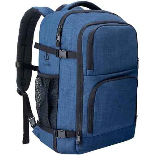 Dinictis Travel Backpack Carry on Flight Approved, Backpack Suitcase for Travel, Personal Item Travel Bag fits 17 inch Laptop-Blue