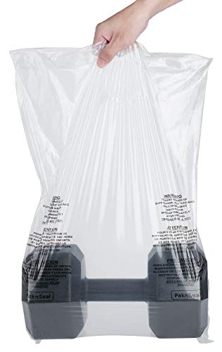 PaknSeal 16x22 Self Seal Poly Bags, Clear, 100 Count, Suffocation Warning