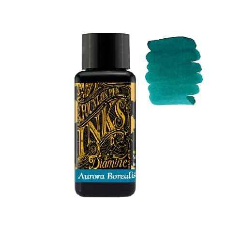 Diamine - 30ml Fountain Pen Ink - Colour Wheel - 6 x Bottles - Autumn Oak, Syrah, Macassar, Earl Grey, Aurora Borealis, Twilight
