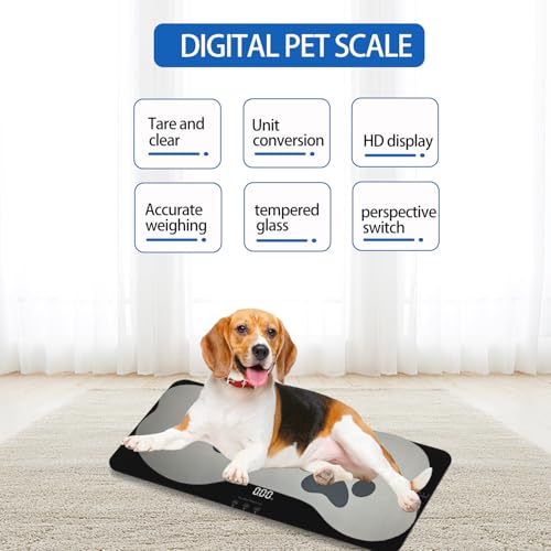 Black Digital Pet Scale for Small to Medium Dogs & Large Cats, 0.45-220lbs