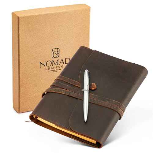 Premium Leather Journal for Men Women - Refillable Leather Notebook Cover with Pen - Leather Bound Notebook Lined Paper A5, Travel Journal - Ideal for Writing, Journals, and Notebooks
