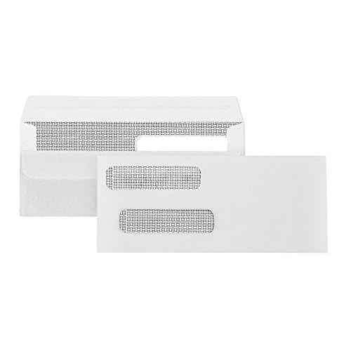 500 No. 8 Flip and Seal Double Window Security Check Envelopes - Designed for Quickbooks Printed Checks - Number 8 Size 3 5/8 Inch x 8 11/16 Inch