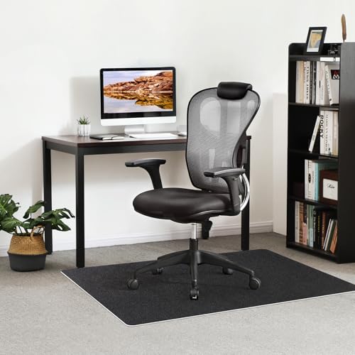 Riveroy 48x36in Office Chair Mat for Hardwood Floors, Non-Slip Easy-Clean Black