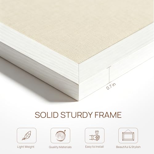 Dollar Boss White 16x12 Inch Double-Sided Bulletin Board with Linen & Wood Frame