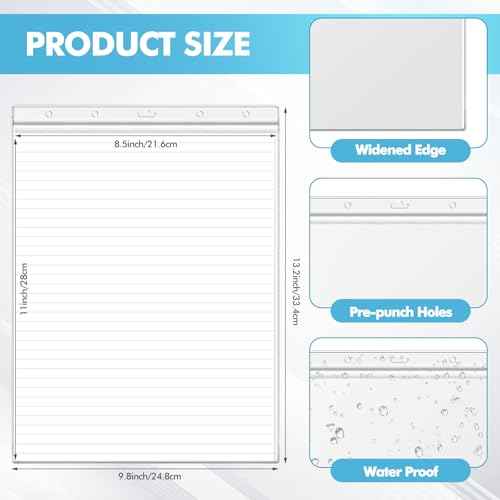 Outus 30 Pcs 8.5" x 11" Job Ticket Holders Page Protectors Waterproof Document Holder Heavy Duty Dry Erase Pocket for Documents, Photos, and Wall Sign Display