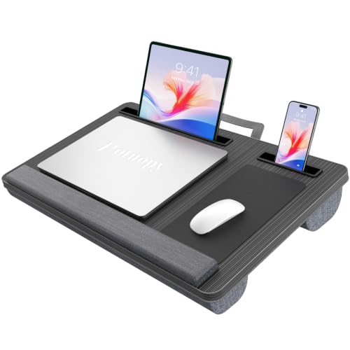 Potuopy Black XL Laptop Lap Desk for 17-Inch Laptops, Portable Bed & Desk Tray