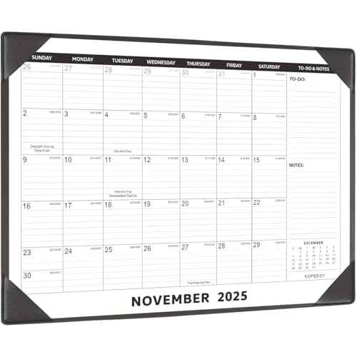 Large Desk Calendar 2025-2026 with Desktop Mat, KOPEESY 22" x 17" Desktop Calendar, From Now to December 2026, Office Supplies Desk Blotter Calendar for Home School and Office