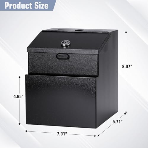 Black Suggestion Box with Lock & 50 Sheets Classroom Drop-In Organizer