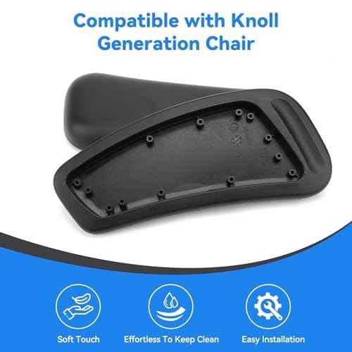 Armrest Pads Replacement for Knoll Generation Chair, only Suitable for high-Performance Swivel Adjustable Direction Generation Chairs, Black£¨1 Pair£©