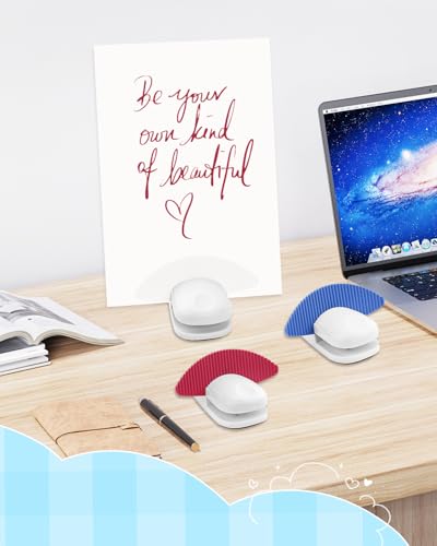 UCEC 3 Pack Desktop Paper Holder Stand for A4 Documents - White Blue Red