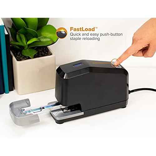 Bostitch Office Impulse Heavy Duty Electric Stapler Value Pack, 45 Sheet Capacity, Includes 5,000 Staples & Staple Remover, No-Jam, Faster Stapling, Black