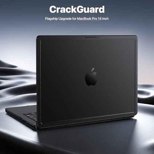 Anti-Crack for MacBook Pro 14 inch Case | 2025-2021 M5 M4 M3 M2 M1 Pro/Max | 100% Match Official Color | Protective Hard Shell Laptop Cover£üArmor Black