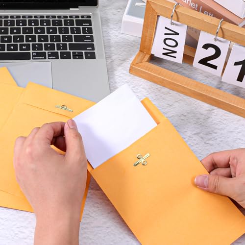 300 Pcs 5x7 Inch Manilla Envelopes with Gummed Clasp Closure - Reinforced, Secure Seal