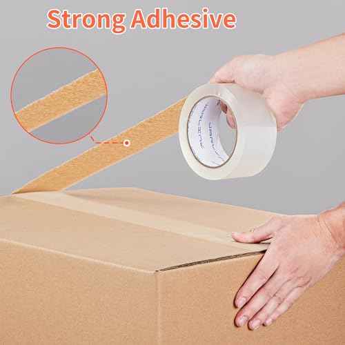 JARLINK 36 Rolls Clear Packing Tape with 2 Dispensers, Heavy Duty Packaging Tape Refills for Shipping Packaging Mailing, 2.7mil Thick, 1.88 inches Wide, 55 Yards Per Roll, 1980 Total Yards