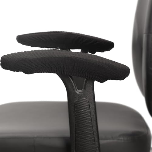 Melaluxe Black Office Chair Armrest Covers, Stretchable Washable Protector, Removable & Elastic for Desk & Gaming Chairs
