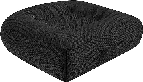 WSGJHB Car Booster Seat Cushion for Short Drivers, Black - Posture & Visibility