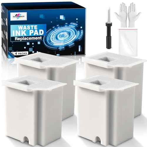 Waste Ink Pad Replacement with Reset Software for Ecotank ET-2800 ET-4800 ET-2803 ET-2720 ET-2400 ET-4700 ET4800 ET2800 ET2803 ET2720 2800 4800 2803 Printers, Waste Ink Pad Maintenance Box (4 Packs)