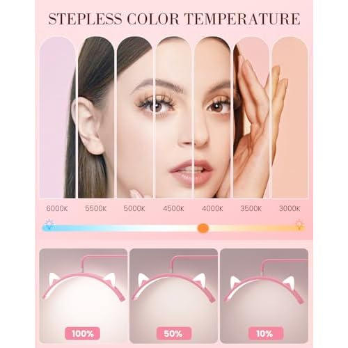 Eyelash LED Floor Lamp, Adjustable Half Moon Esthetician Beauty Light for Eyelash Extension, Tattoo, Skincare, Eyebrows, Filming Content Creation