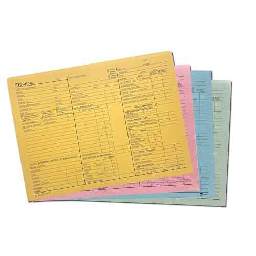 EZ Line Printed Vehicle Deal Record Envelopes 9x12 Jackets 100 Pack (Manilla Detailed)