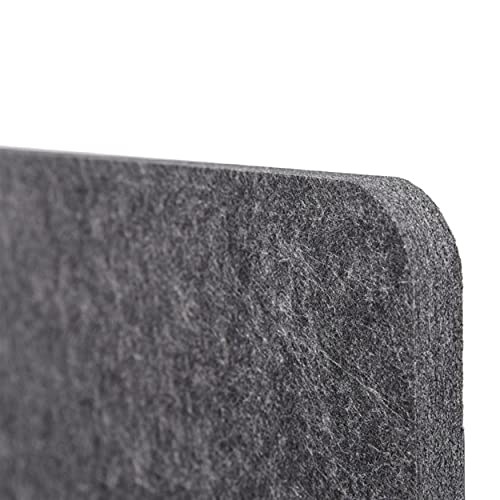 Stand Up Desk Store ReFocus Raw Clamp-On Acoustic Desk Divider Mounted Privacy Panel to Reduce Noise and Visual Distractions (Anthracite Gray, 23.6" x 16")
