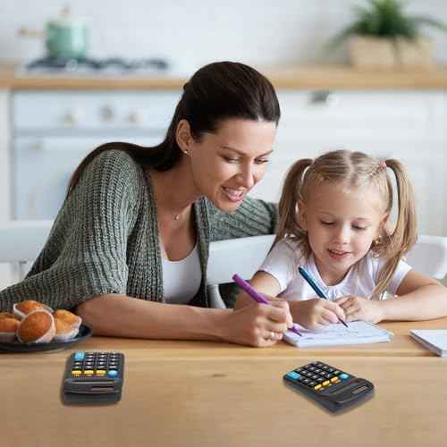 24 Pieces Pocket Size Mini Calculators,Pocket Calculator,Solar Battery Dual Power Desktop Calculators,8 Digit Display Basic Calculator for Students Kids Home Office(Black)