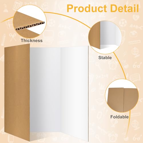 MARACOL 2 Pack 36x48 White Trifold Poster Boards for Presentations & Projects