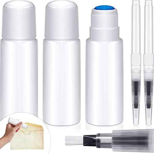 3 Packs Envelope Moistener and 3 Packs Pencil Style Moistener Stamp Licker Mailing Letter Sealer and Stamp Wetter Roller for Office Classroom, Bottle Type, Sponge Tipped