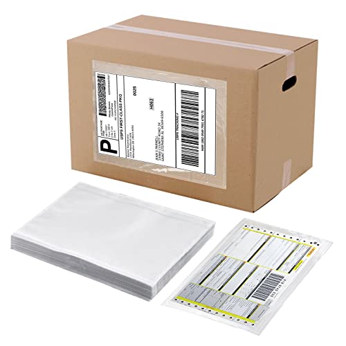 RyhamPaper 100 Pack Clear Self-Adhesive Shipping Envelopes 7.5 x 5.5 inches