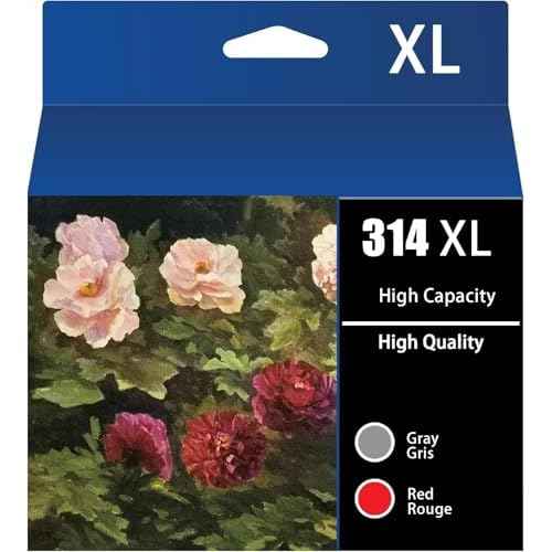 314XL G/R Ink Cartridges Remanufactured for epson 314 312xl Ink cartridges T314 312XL Work with Expression Photo XP-15000 XP-8500 XP-8600 Printer (Gray/red)