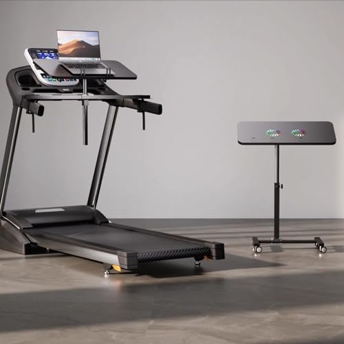 multifunctional Wooden Laptop Treadmill Desk with 2 cooling fan.Rolling Laptop Workstation Stand Cart Desk for Laptops, Books, Tablets, and Art, Made for Sofa,Treadmill,car,Bed,Chair,or Standing