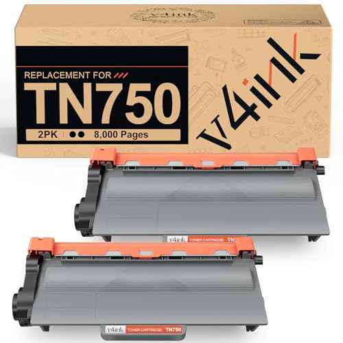 v4ink 2-Pack Compatible Toner Cartridge Replacement for Brother TN-750 TN750 TN-720 TN720 High Yield Toner Cartridge for Brother hl-5470dw HL-5450dn hl-6180dw mfc-8710dw mfc-8950dw mfc-8910dw Printer