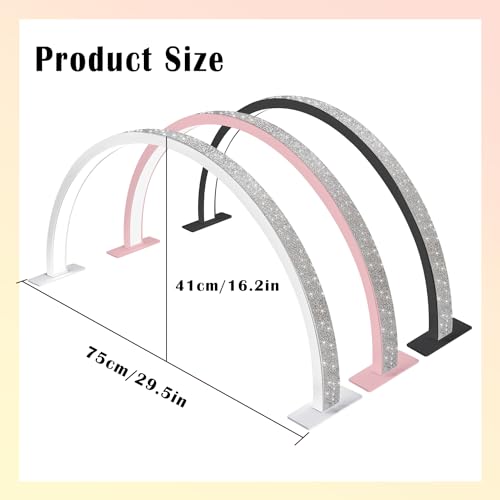 Half Moon Light - 3 Color Mode Nail Tech Lamp, 29In 39W LED Manicure Arch Ring Lights for Nail Tech, Table, Desk (Black)