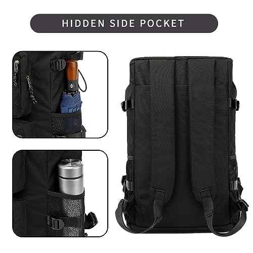 Solid color gym duffel bag backpack, wrestling bag,with shoe compartment, 4 kinds of back method waterproof travel sports walking laptop Lightweight (B-Black)