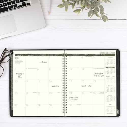 AT-A-GLANCE 2026 Appointment Book Planner, Weekly & Monthly, 7" x 8-3/4", Medium, Quarter-Hourly, Recycled, Black (70951G0526)