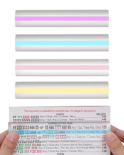 Clear 4-Pack Magnifying Mahjong Line Readers with Highlight Markers - Adkoat