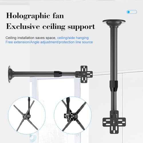 3D Hologram Fan 15.5 to 24 Inches, Adjustable 3D Hologram LED Fan Projector, LED 3D Advertising Projector for Business Store Shop Bar, 3D Advertising Machine Projector
