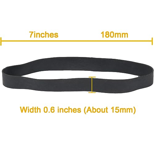 AIWOQI 30 Pack Heavy Duty Rubber Bands 18cm x 15mm Flat Wide Black/Blue/Light Brown