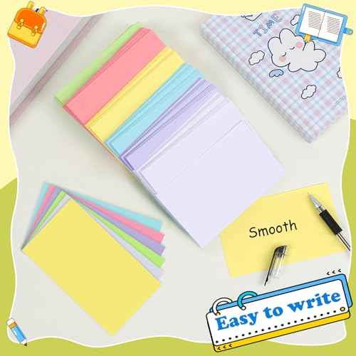Colored Blank Index Cards 3x5 Inch Flash Cards Flashcards Heavy Weight Note Cards for Studying School Office Supplies, 240 Count