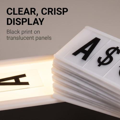 104Pcs Black Letter and Number Set for LED Lightbox Message Boards