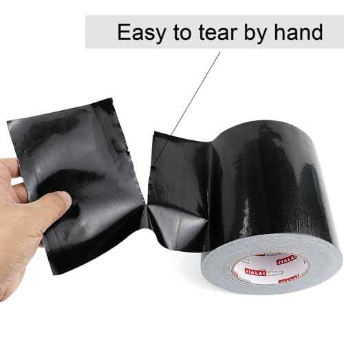 8 Inch Wide Duct Tape, 9 Mil Heavy Duty 8 inches x 55 Yards (164 ft) Black, Waterproof, Strong, Flexible, No Residue, UV Resistant for Crafts & Home Improvement